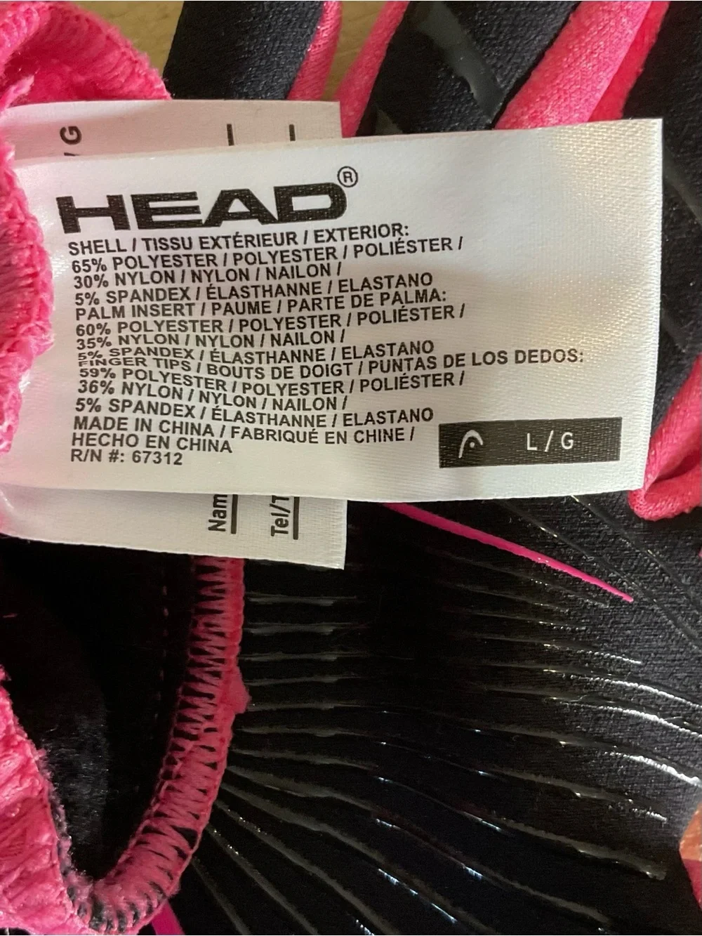 HEAD Pink Thermal Running Gloves Touchscreen Grip Women’s Size L/G